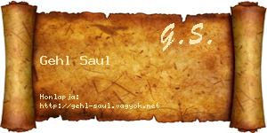 Gehl Saul névjegykártya